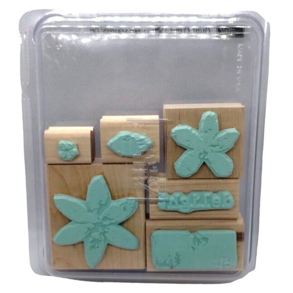 Stampin Up Paint Prints 6 Piece Rubber Stamp Kit 2004 Two Step Stampin Floral - Picture 4 of 4
